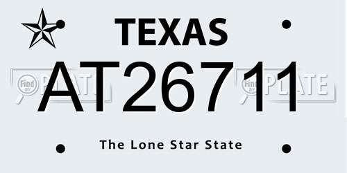 AT26711 Texas License Plate