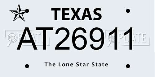 AT26911 Texas License Plate