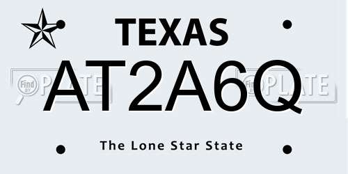 AT2A6Q Texas License Plate
