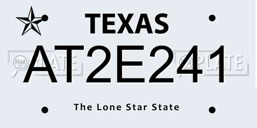 AT2E241 Texas License Plate