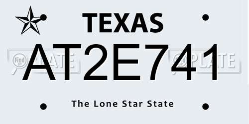 AT2E741 Texas License Plate