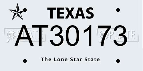 AT30173 Texas License Plate