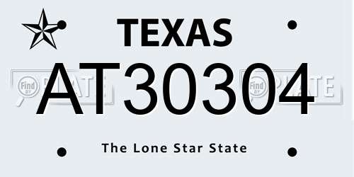 AT30304 Texas License Plate