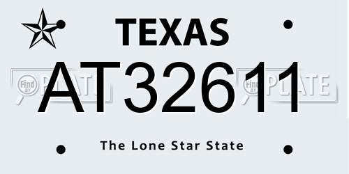 AT32611 Texas License Plate