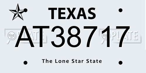 AT38717 Texas License Plate
