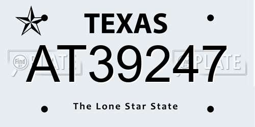 AT39247 Texas License Plate