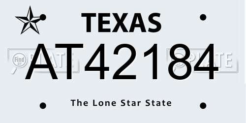 AT42184 Texas License Plate