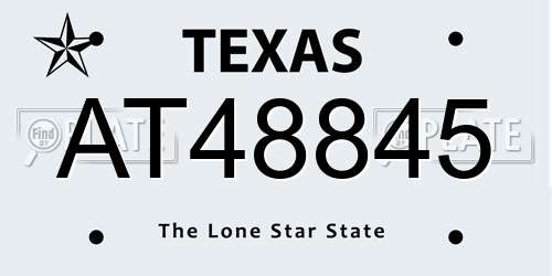 AT48845 Texas License Plate