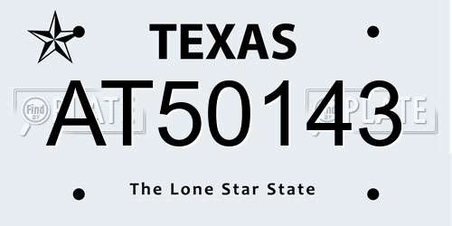 AT50143 Texas License Plate