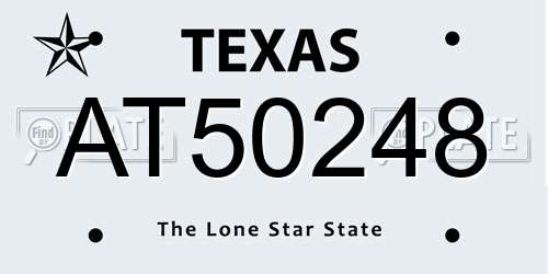 AT50248 Texas License Plate