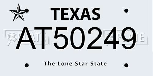 AT50249 Texas License Plate