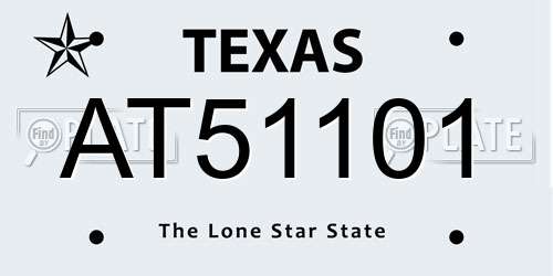 AT51101 Texas License Plate