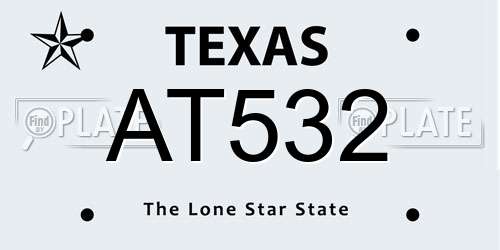 AT532 Texas License Plate