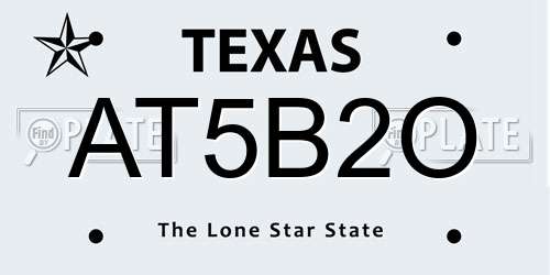 AT5B2O Texas License Plate