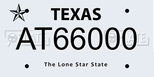 AT66000 Texas License Plate