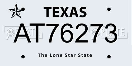 AT76273 Texas License Plate