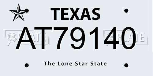 AT79140 Texas License Plate