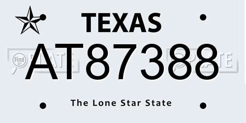 AT87388 Texas License Plate