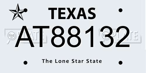AT88132 Texas License Plate