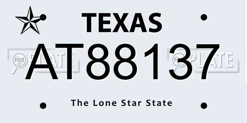 AT88137 Texas License Plate