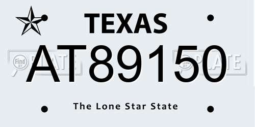 AT89150 Texas License Plate