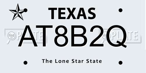 AT8B2Q Texas License Plate
