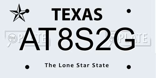AT8S2G Texas License Plate