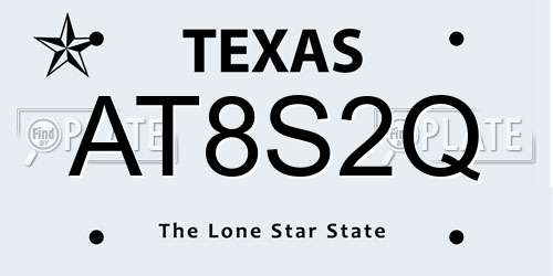 AT8S2Q Texas License Plate