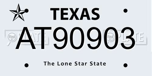 AT90903 Texas License Plate