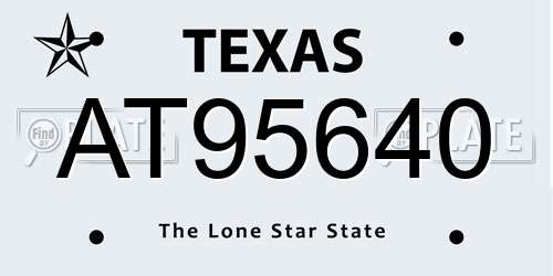 AT95640 Texas License Plate