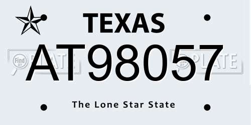 AT98057 Texas License Plate
