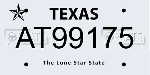 AT99175 Texas License Plate
