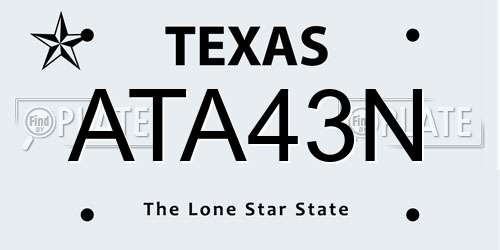 ATA43N Texas License Plate