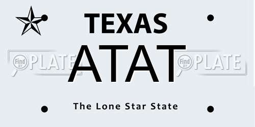 ATAT Texas License Plate