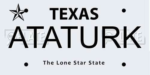 ATATURK Texas License Plate
