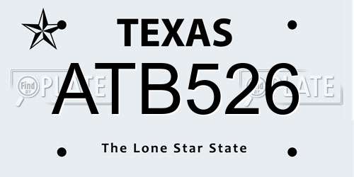 ATB526 Texas License Plate