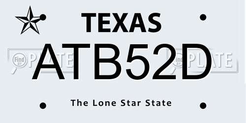 ATB52D Texas License Plate