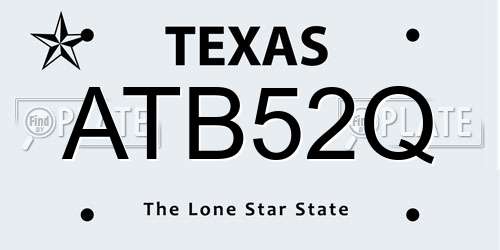 ATB52Q Texas License Plate