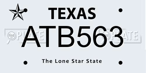 ATB563 Texas License Plate