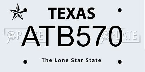 ATB570 Texas License Plate