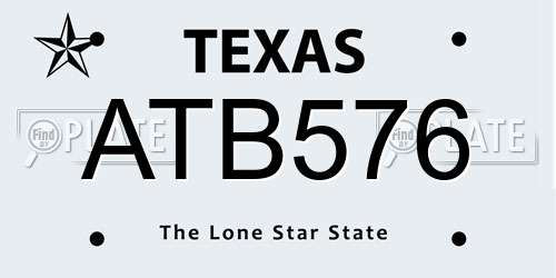 ATB576 Texas License Plate