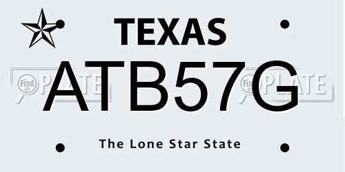 ATB57G Texas License Plate