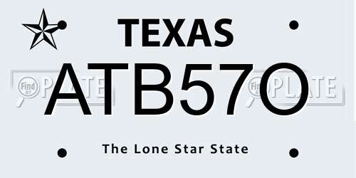 ATB57O Texas License Plate