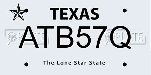 ATB57Q Texas License Plate