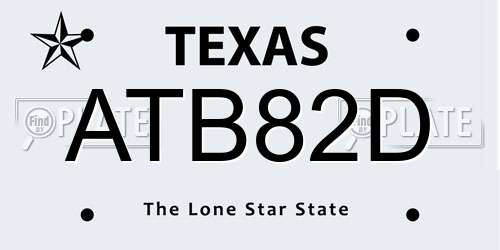 ATB82D Texas License Plate