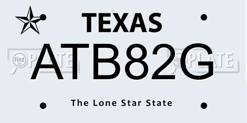 ATB82G Texas License Plate