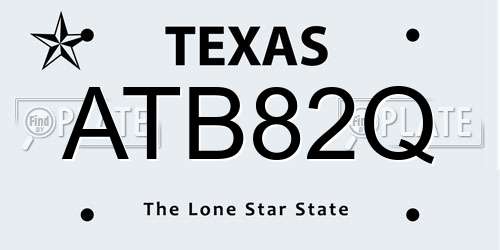ATB82Q Texas License Plate