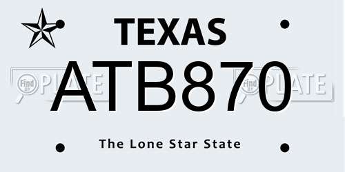ATB870 Texas License Plate