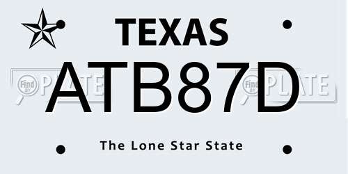 ATB87D Texas License Plate