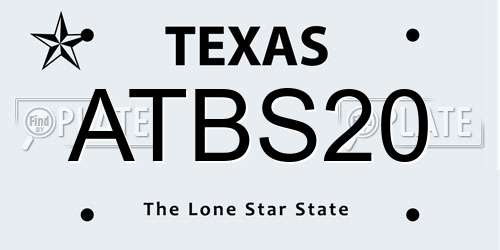 ATBS20 Texas License Plate